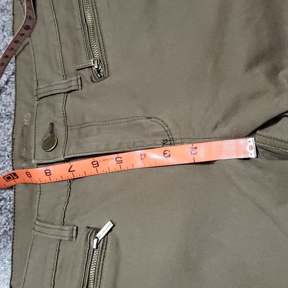 Michael Kors Olive Green Gold Zipper Cuff Pants Size 6 - Picture 11 of 16